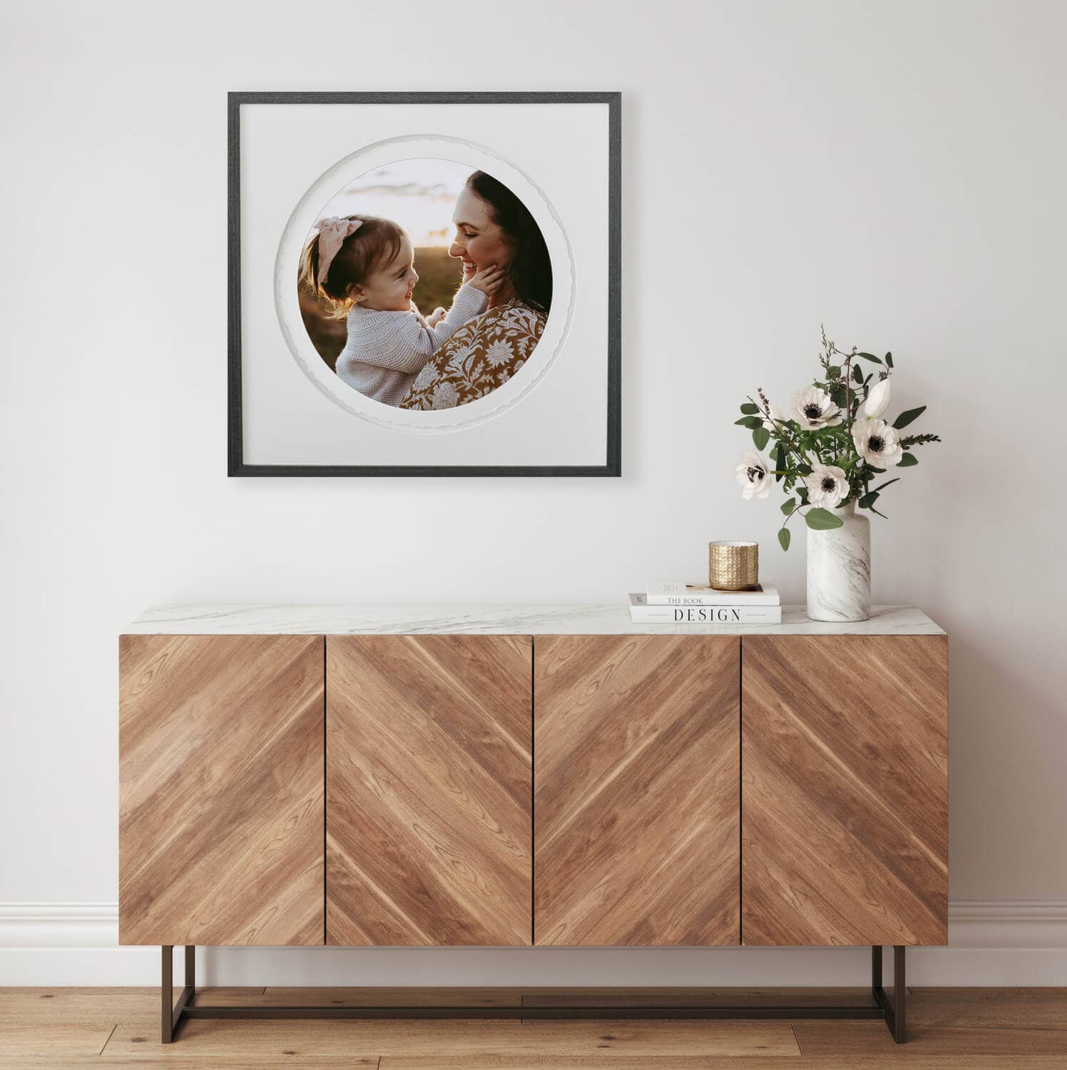 Eco Friendly interior style. living room. Wall mockup. Wall art.